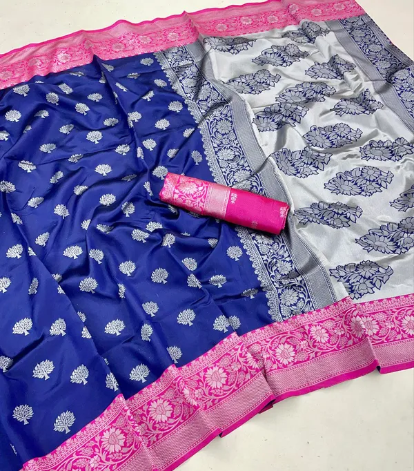 NAVY_BLUE_PURE_BANARASI_SAREE